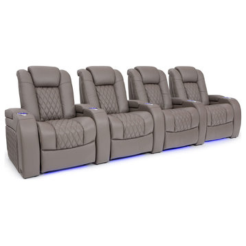 Seatcraft Diamante Home Theater Seating, Light Gray, Row of 4
