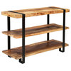 Grafton 3-Tier Open Shelf Rustic Solid Wood Industrial Bookcase