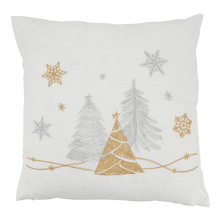 Homey Cozy Embroidery Christmas Holiday Throw Pillow Cover