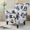 Classic Accent Chair, Multicolor Floral Patterned, Upholstered Seat, Rolled Arms