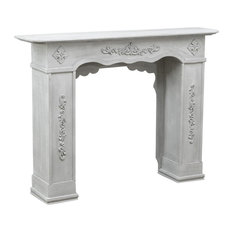 Light Grey Limewood Fireplace Surround