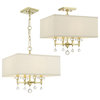 Crystorama 8105-AG 4 Light Chandelier in Aged Brass with Silk