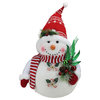20" Alpine Chic Sparkling Snowman with Nordic Style Santa Hat Decoration