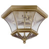 Monterey/Georgetown 3 Light Outdoor Ceiling Light, Antique Brass
