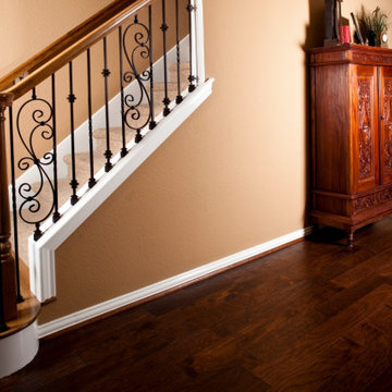Straight Knee Wall Staircase with a Custom Starter Step