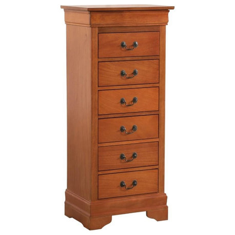 Glory Furniture Louis Phillipe 7 Drawer Lingerie Chest in Oak