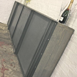 Siobhan Industrial Reclaimed Scaffolding & Perforated Steel Four Door Sideboard - Storage Boxes