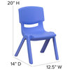 4 Pack Plastic Stackable Chairs 10.5" Seat Height, Assorted Colors