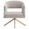 Safavieh Couture Quartz Swivel Accent Chair, Pale Taupe/Gold