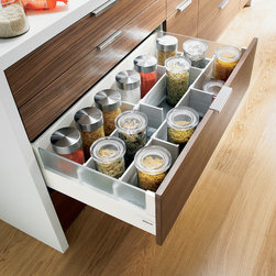 Blum TANDEMBOX intivo High Fronted Pull-out with ORGA-LINE in Silk White - Cabinet & Drawer Organisers