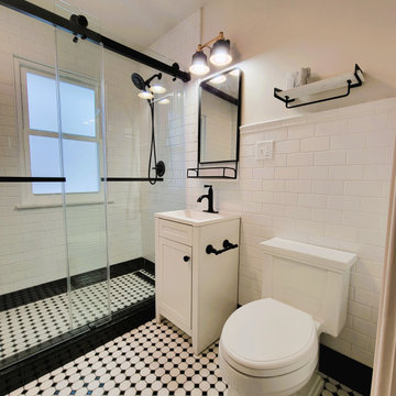 Sleek Modern Retro 3/4 Bathroom Remodel 1900 St. Paul home