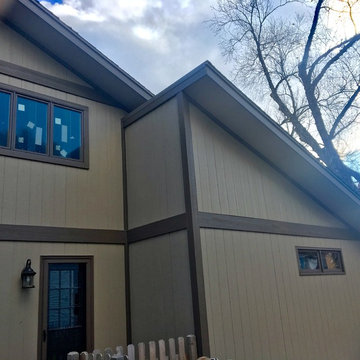 LP Smartside 4x8 sheets, Anderson 400 series Casement windows and trim