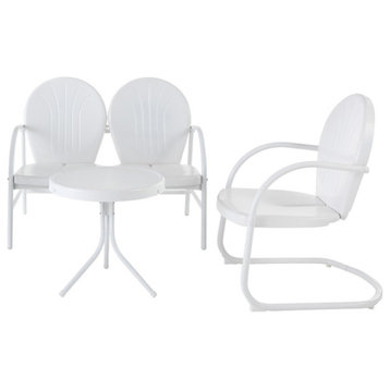 Griffith 3Pc Outdoor Conversation Set- Loveseat, Chair, Side Table