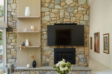 Example of a trendy living room design in Bridgeport