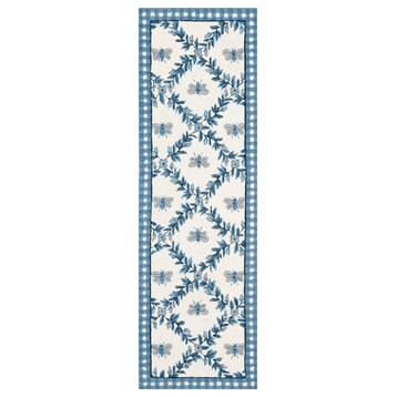 Safavieh Chelsea Collection HK55 Rug, Ivory/Blue, 2'6"x6'