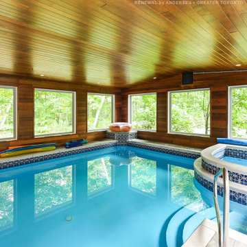 Large Picture Windows Surround Amazing Pool - Renewal by Andersen Greater Toront