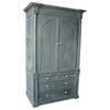 4 Drawer Country Entertainment Center, Chambray