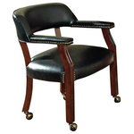 Steve Silver Co - Tournament Captains Chair With Casters, Black - Tournament Arm Chair w/Casters, Black, 25" x 25" x 31"