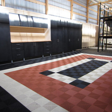 Garage Tile Flooring and Garage Cabinets