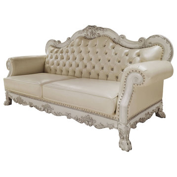 Dresden 38"W Upholstered Sofa, Antique White