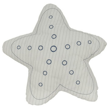 Set of Two White 3D Starfish Throw Pillows