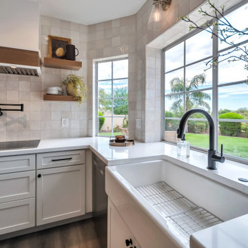 Transitional Kitchen Remodel with Two Tone White Oak