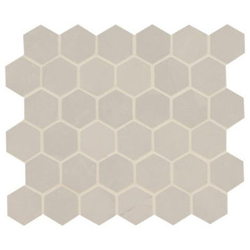 Sande Ivory 2X2 Hexagon Matte Porcelain Mosaic, 4x4 or 6x6 Sample