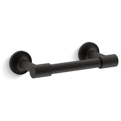 Latitude II Square Free Standing Toilet Paper Holder in Matte Black