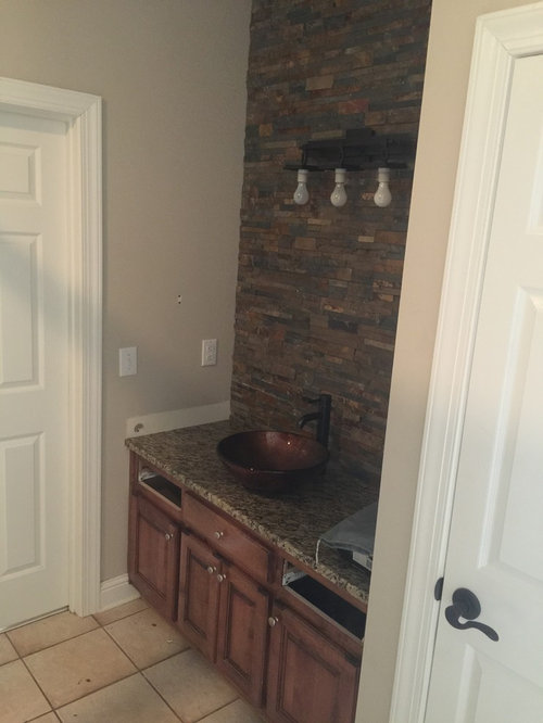 Faux rock accent wall