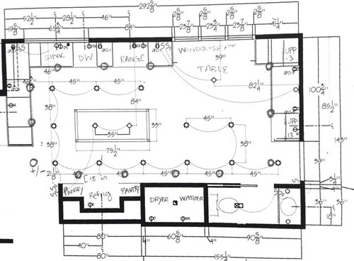 recessed light over kitchen sink distance from wall