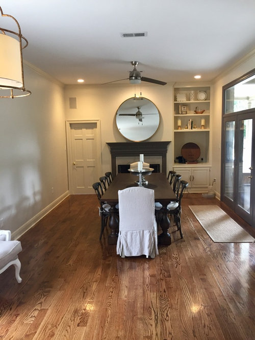 Large Round Mirror Over Mantel