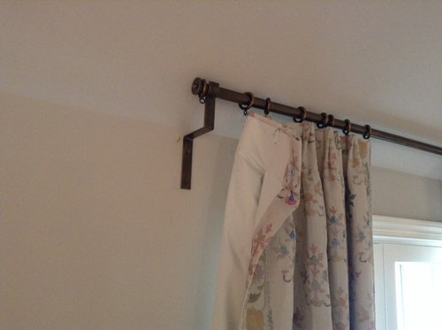 Curtain Rod Bracket For Sloped Ceiling, How To Hang Curtain Rod From Ceiling