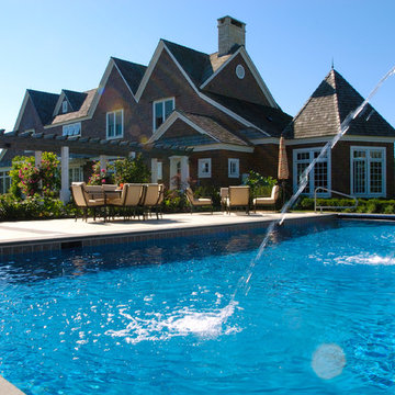 Long Grove, IL Swimming Pool with Raised Wall Water Feature