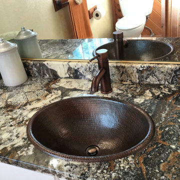 19" Oval Self Rimming Hammered Copper Sink (LO19RDB)