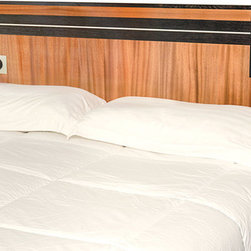 Handcrafted Solid Hardwood Headboard with Metal Accents - Headboards