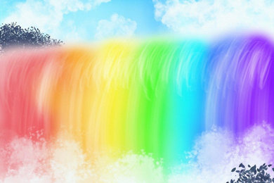 DigitalArt Regenbogen Wasserfall