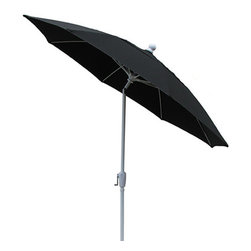 FiberBuilt Umbrellas LLC - Black 9' Market Umbrella with White Finish - Outdoor Umbrellas