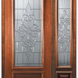 Prehung Side light Door 80 Mahogany Courtlandt 3/4 Lite Glass - Front Doors