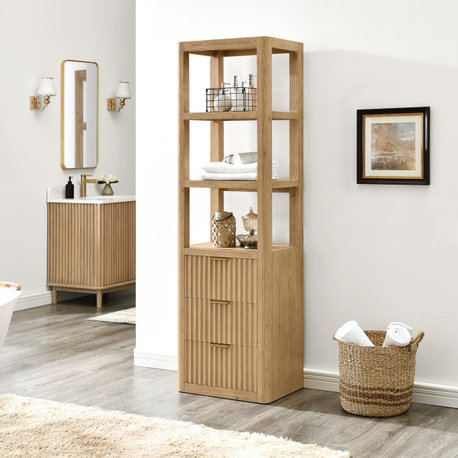 Cadiz Storage Cabinet for Bathroom, Kitchen and Living Room, Washed Ash Grey, 22in.