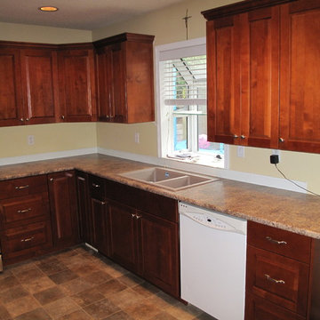 Modern Kitchen Update Done in Alder in a Golden Maple Stain