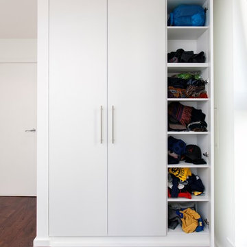 Small white melamine wardrobe