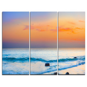San Francisco At Sunset Panorama Canvas Print 3 Panels 36 X28 Contemporary Prints And Posters By Design Art Usa Houzz