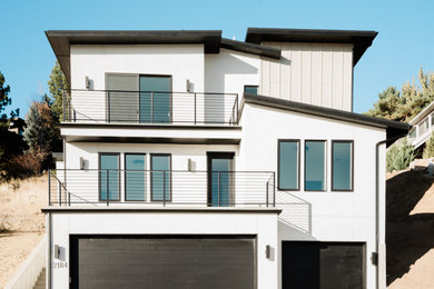 Large minimalist home design photo in Boise