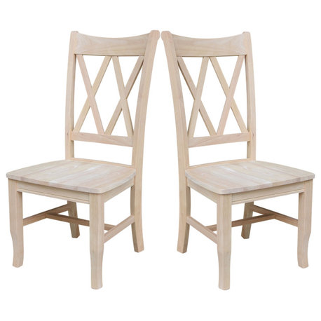 Set of Two Double X-Back Chairs