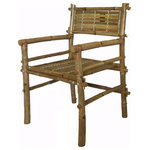 Master Garden Products - Set of 2 Pieces, Solid Bamboo Arm Chair, Disassembled, 25"W x 25"D x 31"H - Our bamboo chairs are great for the outdoors and indoors. They are made of mature solid Tam Vong bamboo poles and are well constructed with bamboo dowels and glue for excellent strength and beauty. Tam Vong bamboo, also known as iron bamboo or Calcutta bamboo, is harder than other types of hardwood making this an extremely sturdy chair. Simple assembly with nuts and bolts is required. Comes in a set of 2. 25"W x 25"D x 31"H