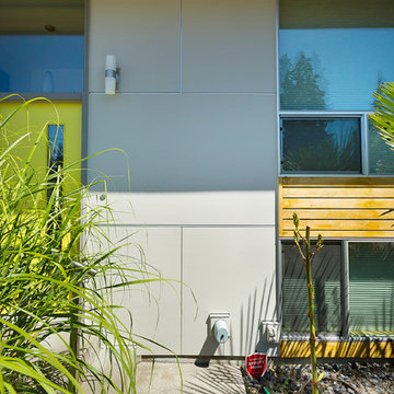 Modern siding panels with flashing