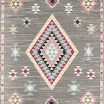 Rugs America - Cyprus Moroccan Tribal Super Soft Area Rug, Sahara Dark Gray, 8'9" X 12' - Brilliant color and a striking design come together to make the Violetta area rug a home accessory that feels fresh and spirited. Youthful without looking childish, this piece features a Moroccan-style motif and some vintage appeal. Made from soft touch polypropylene and power loomed, the Violetta also has a lush texture. Wake up a family or bedroom with the help of this exquisite rug.