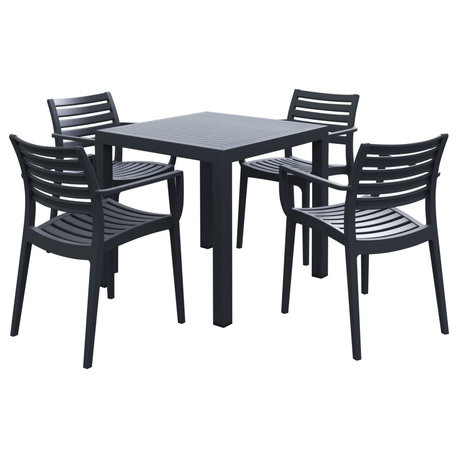 Compamia Artemis 5-Piece Outdoor Dining Set, Dark Gray