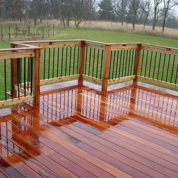 Rustic Rails in Exotic Wood Deck