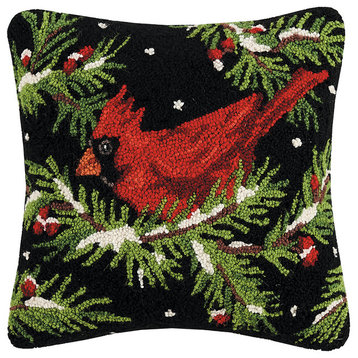 Holiday Cardinal Hook Pillow